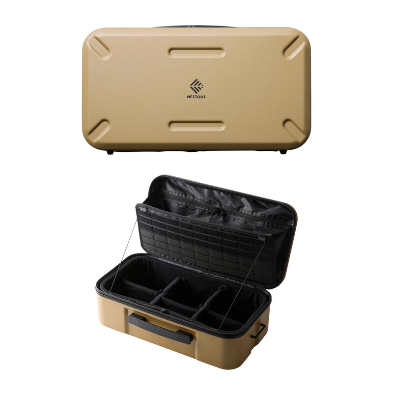ELECOM NESTOUT Gear Storage Case, Lightweight Hard Shell Organizer, Water-Resistant, Stackable Organizer with Padded Dividers, Fits Cameras & Accessories Travel Outdoor Tech Accessories - Image 1