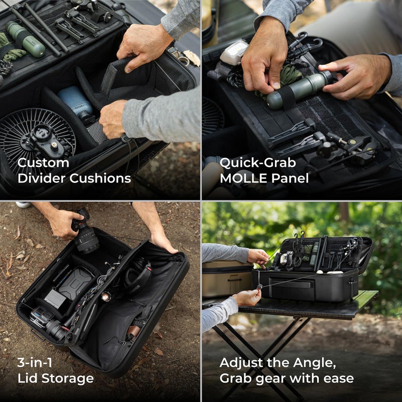 ELECOM NESTOUT Gear Storage Case, Lightweight Hard Shell Organizer, Water-Resistant, Stackable Organizer with Padded Dividers, Fits Cameras & Accessories Travel Outdoor Tech Accessories - Image 4