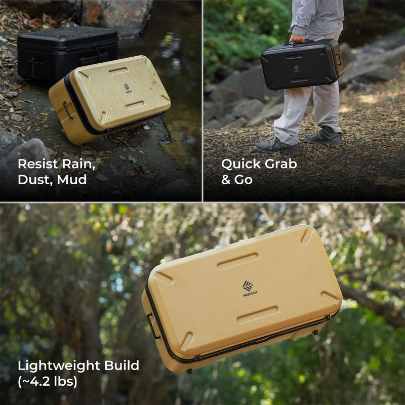 ELECOM NESTOUT Gear Storage Case, Lightweight Hard Shell Organizer, Water-Resistant, Stackable Organizer with Padded Dividers, Fits Cameras & Accessories Travel Outdoor Tech Accessories - Image 3