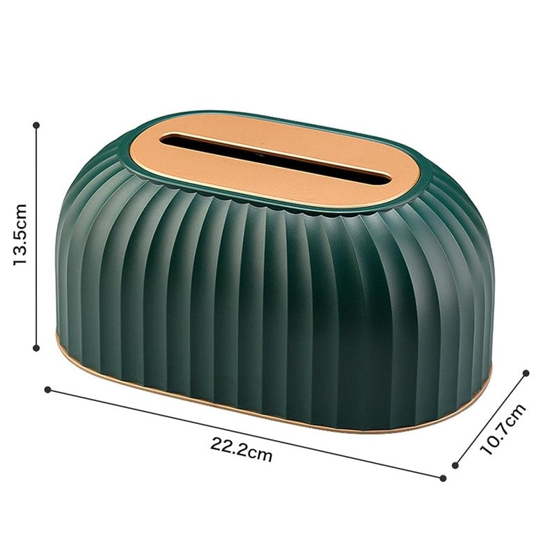 Hidak Striped Tissue Box Holder Desktop Tissue Box Toilet Paper Holder Table Napkin Holder Car Tissue Paper Dispenser for Home Kitchen Bedroom Bathroom Office - Image 3