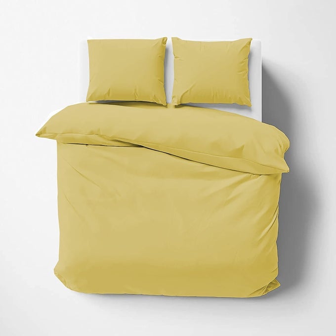 IMPRESSIBLE SUPER SOFT MICROFIBER 3 PIECE DUVET COVER SET SIZE 92X106 INCHES AND 2 PILLOW COVER 300 TC 18X28 INCHES KING SIZEGOLD