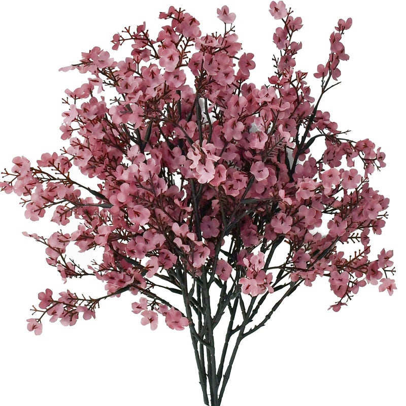Mandy's Dusty Pink Artificial Babyâ€™s Breath European Flowers 6 Bundles Silk Gypsophila with Bendable Stems for Valentine's Day and Easter Centerpiece Wedding Decor and Table Arrangements - Image 1
