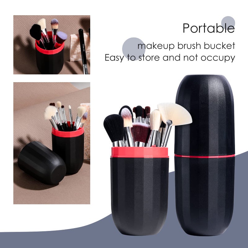 BS Mall Makeup Brushes BS-MALL Premium Synthetic Foundation Powder Concealers Eye Shadows Makeup 18 Pcs Brush Set, Black Color with Case - Image 4