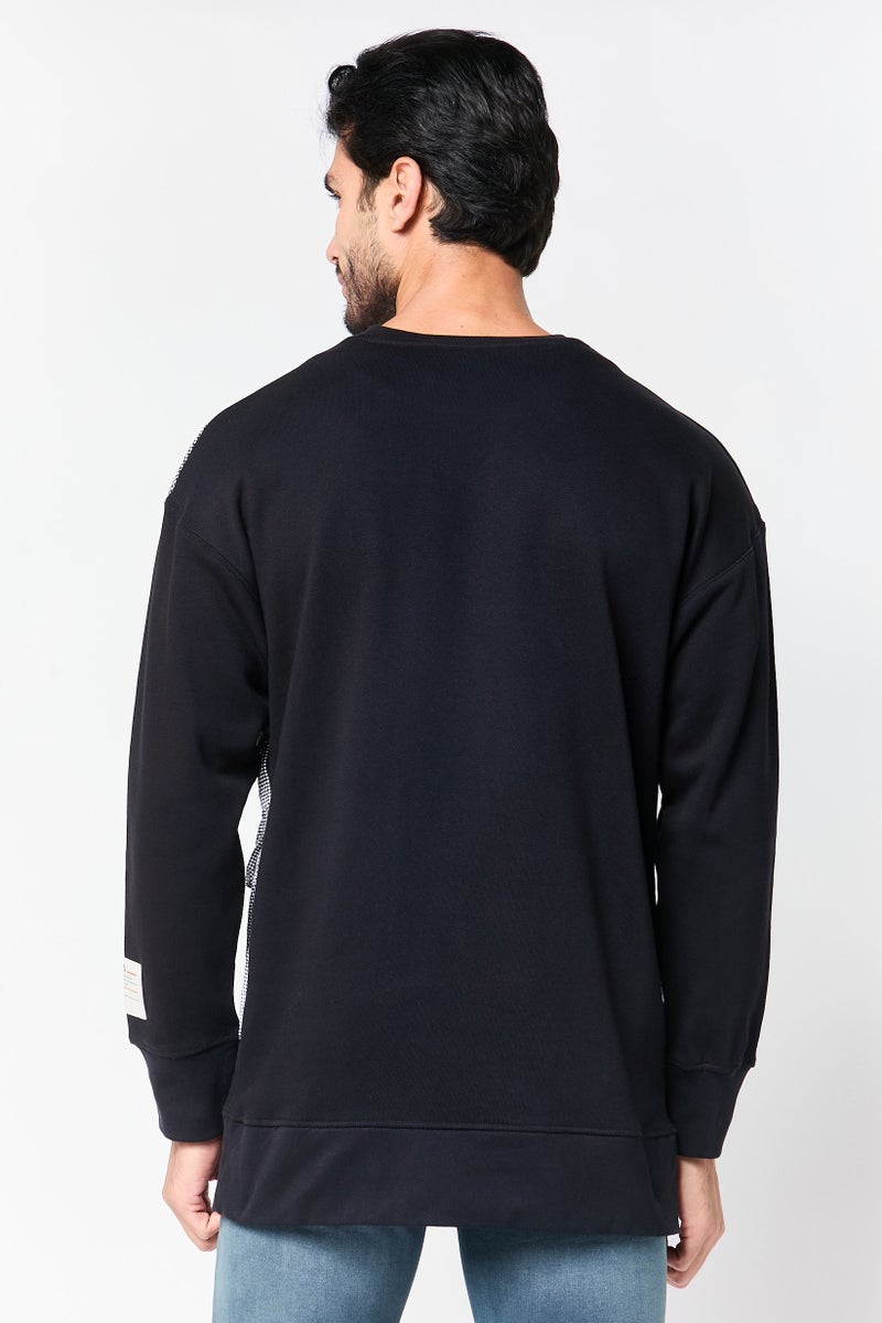 TRIBE OF 6 Men Crew Neck Long Sleeve Sweatshirt, Black - Image 4