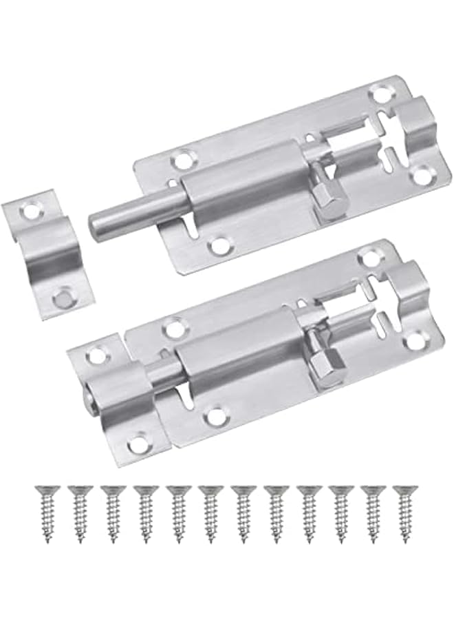 promass Door Bolt Cylindrical Sliding Bolt, Latch Sliding Bolt, Suitable For All Types Of Inner Doors, Door Bolt Lock 3 Inches, Stainless Steel Sliding Bolt Lock 2 Pieces