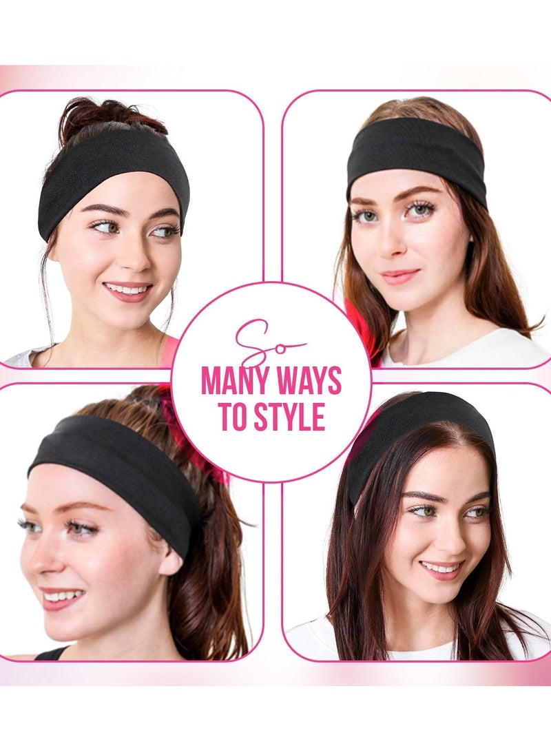 VIUAUAX 10 Pack Stretch Headbands Non-Slip Head Wraps Great for Sports, Yoga, Pilates, Running, Gym, Workouts, Baseball, Casual Wear  - Image 3