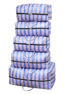 Swift 5 Pcs Large Storage Bags Waterproof Heavy Duty 600D Oxford Moving Bags, Closet Organizer Bags Ideal For Bedding, Duvets, Pillows, Laundry, Clothes or Moving home,  Purple  - Image 1