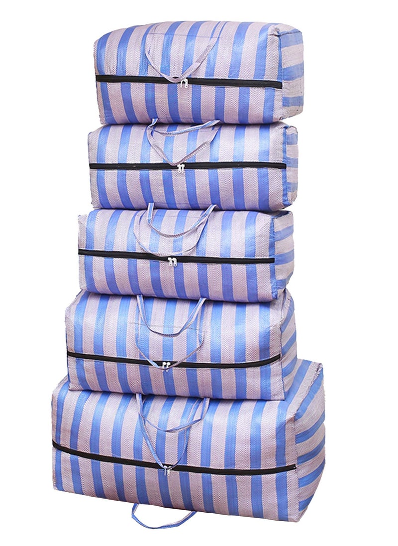 Swift 5 Pcs Large Storage Bags Waterproof Heavy Duty 600D Oxford Moving Bags, Closet Organizer Bags Ideal For Bedding, Duvets, Pillows, Laundry, Clothes or Moving home,  Purple  - Image 1