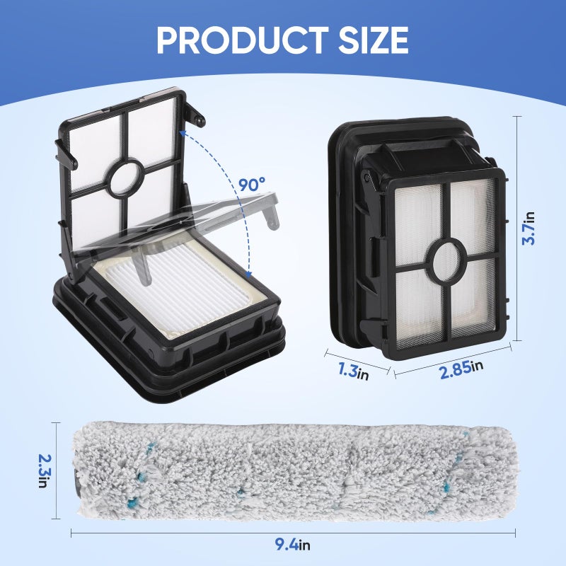 LBLVBNEWD Multi-Surface Pet Brush Rolls 2787 & Vacuum Filters 1866 Replacement Parts,Compatible with Bissell CrossWave Max 2554A,2590,2593,2596,for HydroSteam 35151, 3515, 35152, 3513, 3518 Vacuums - Image 3