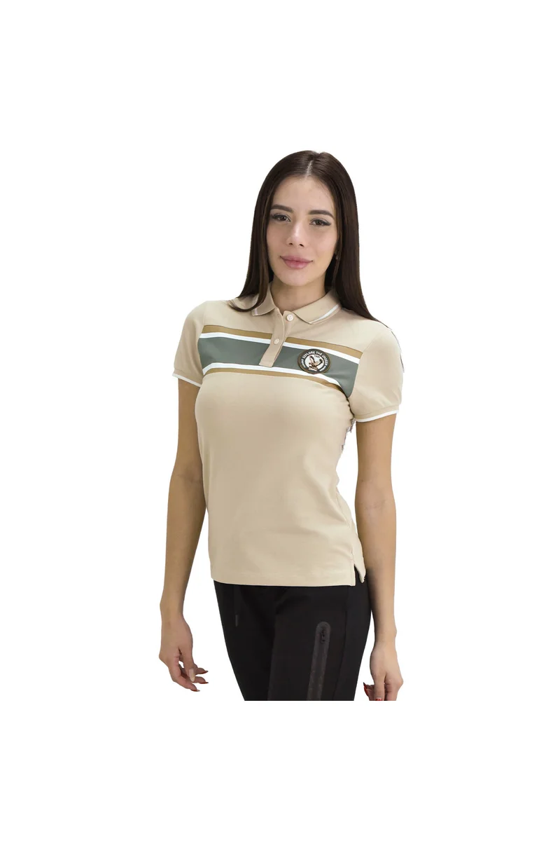 جيوردانو بولو نسائي قصير الأكمام بني