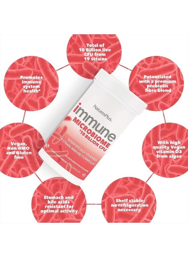 Nature's Plus NaturesPlus Immune Probiotic - 30 Capsules - 10 Billion CFU - Respiratory & Gut Health, Immune Support - with Prebiotic Fiber - Non-GMO, Vegan, Gluten Free - 30 Servings - Image 4