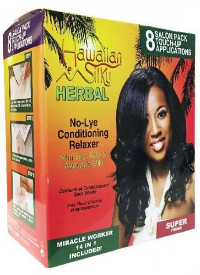 Hawaiian Silky Herbal-No-Lye-Conditioning-Relaxer-With-Tea-Tree-Avocado-Oil-8-Touch-Up-Super  - Image 1