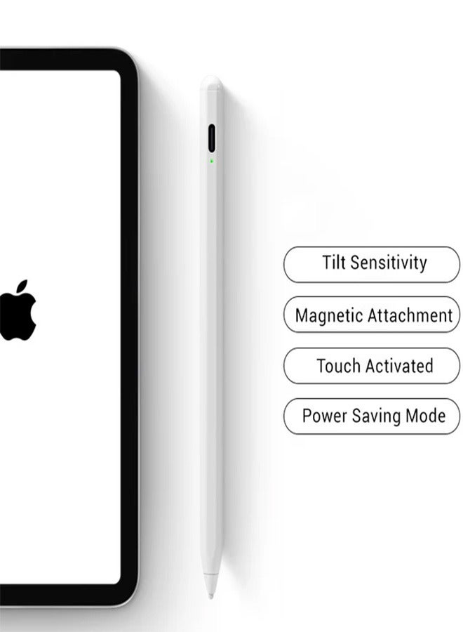 JOYROOM JR-K12 Active Capacitive Dual Modes Stylus Pen Magnetic Sensitive Touch For IOS And Android - White - Image 2