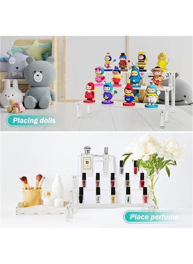 HOOKOR Acrylic Display Risers Cupcake Stand for Food Desserts,Perfume Organizer 4 Tier Clear Shelf Display Stand,Perfume Stand for Organizer and Decoration (3-Tier)  - Image 4