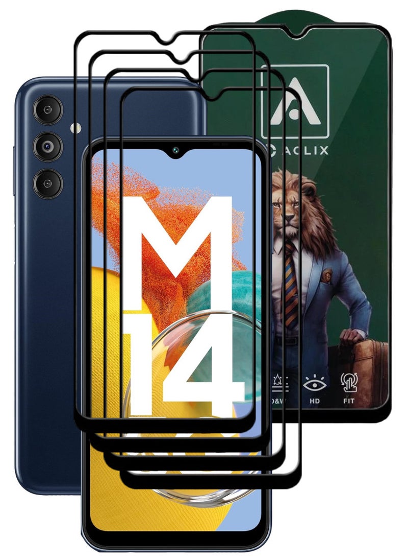 ACLIX 4 Pieces Antistatic ESD Dustproof Premium Quality High Definition Tempered Glass Screen Protector Designed For Samsung Galaxy M14 - Image 1