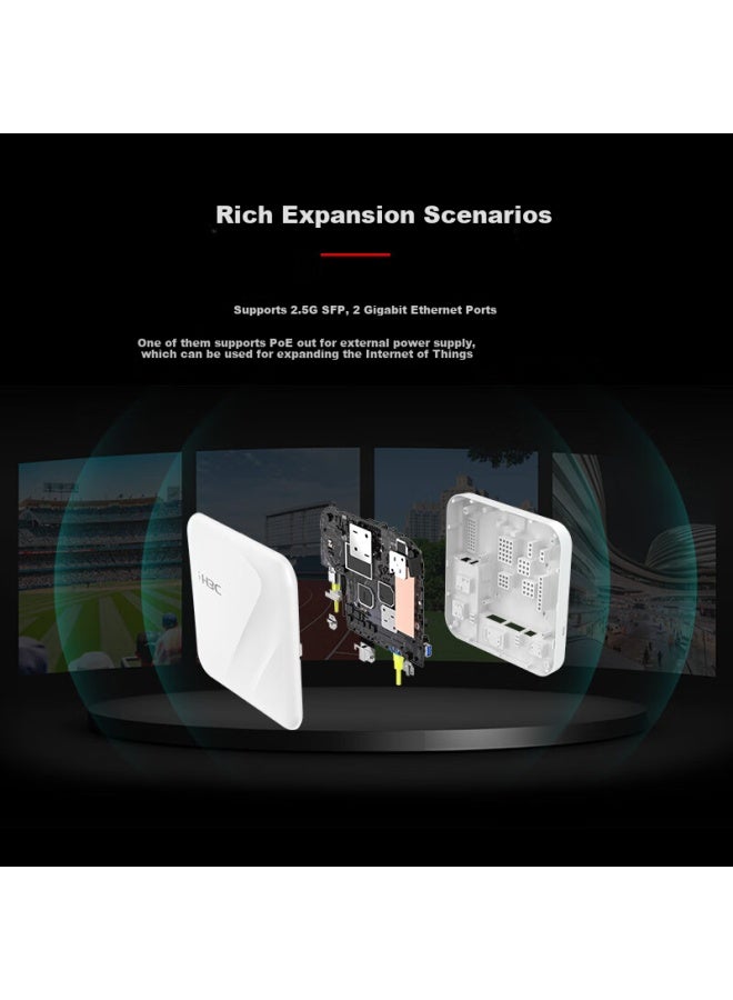 H3c Wifi7 Wireless Ap 6500m Tri-band Six-stream Indoor Ceiling-mounted Enterprise-grade Whole-house 5g High-speed Wireless Access Point With 120 2.5g Electrical/optical Wa7230-li - Image 5