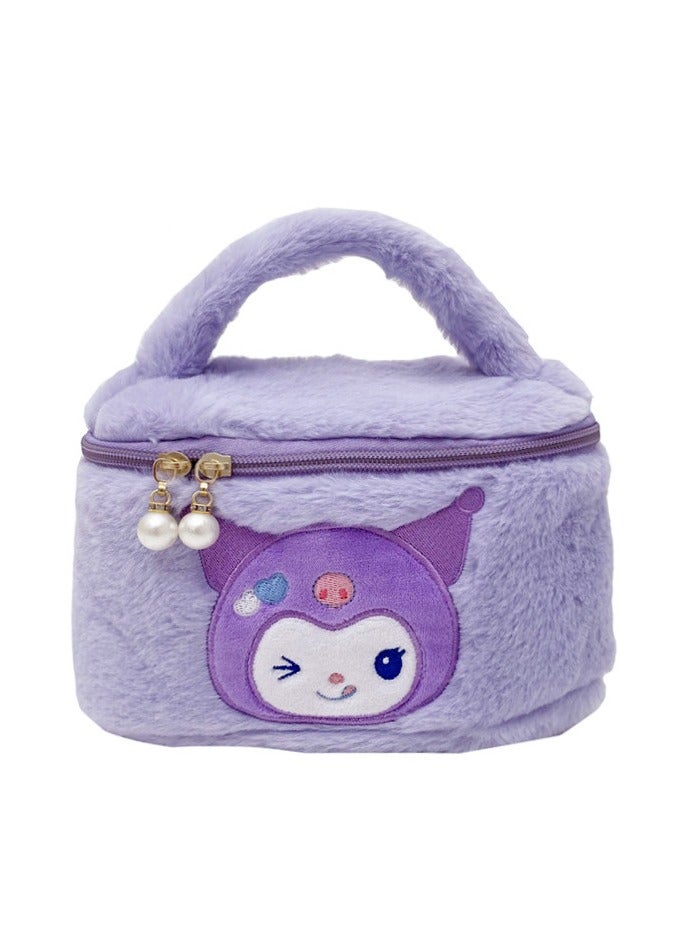 8-inch Sanrio Kuromi Portable Plush Cosmetic Purses Bag  - Image 1