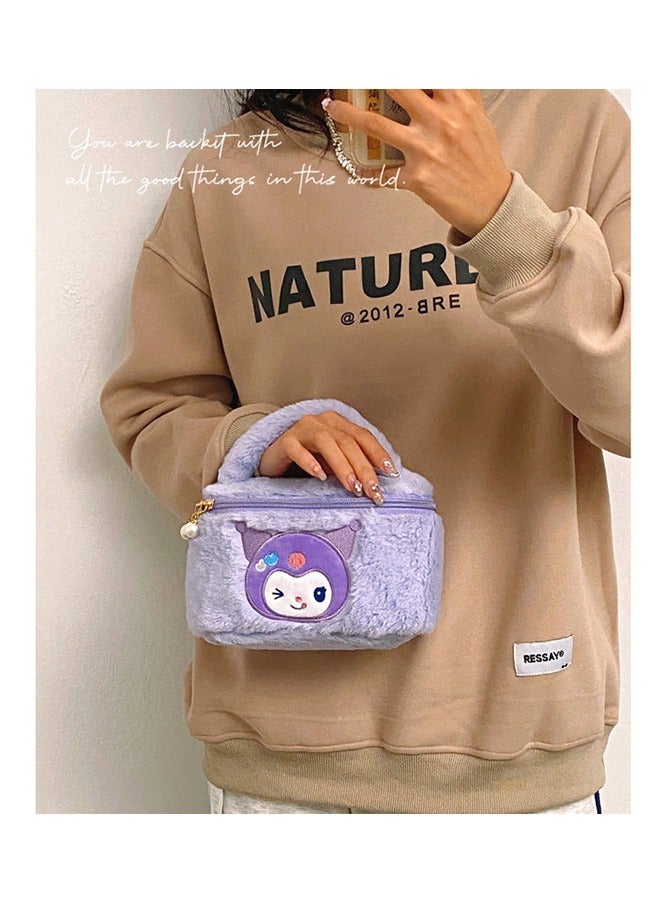 8-inch Sanrio Kuromi Portable Plush Cosmetic Purses Bag  - Image 3