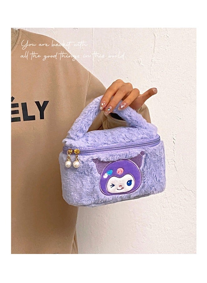 8-inch Sanrio Kuromi Portable Plush Cosmetic Purses Bag  - Image 2
