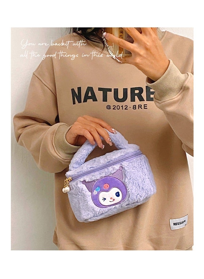 8-inch Sanrio Kuromi Portable Plush Cosmetic Purses Bag  - Image 4