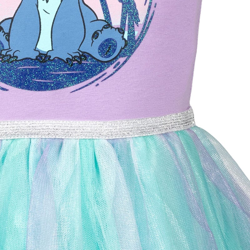 Disney Lilo & Stitch Little Girls Short Sleeve Dress Purple 7-8 - Image 5