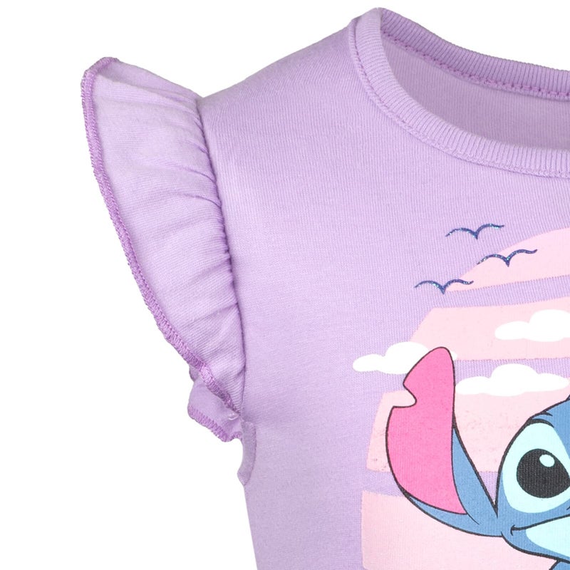 Disney Lilo & Stitch Little Girls Short Sleeve Dress Purple 7-8 - Image 4