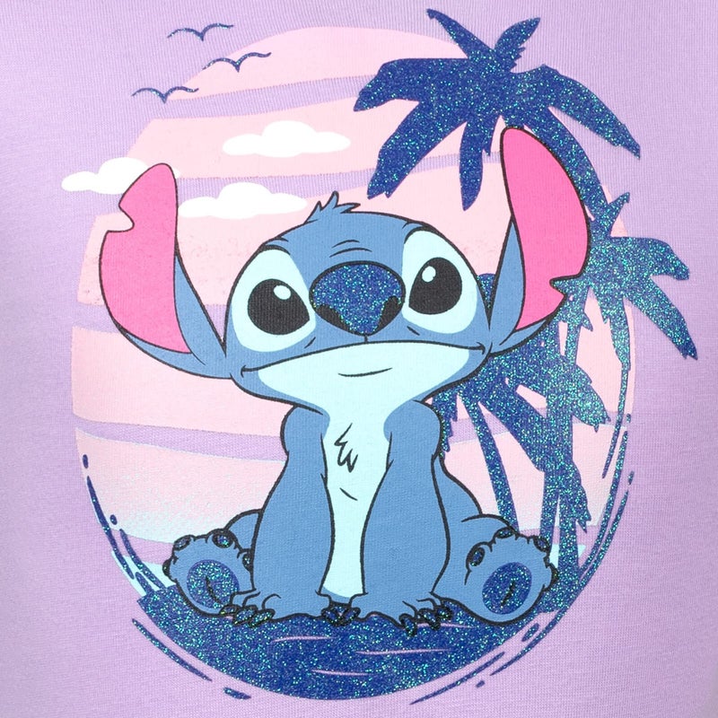 Disney Lilo & Stitch Little Girls Short Sleeve Dress Purple 7-8 - Image 3