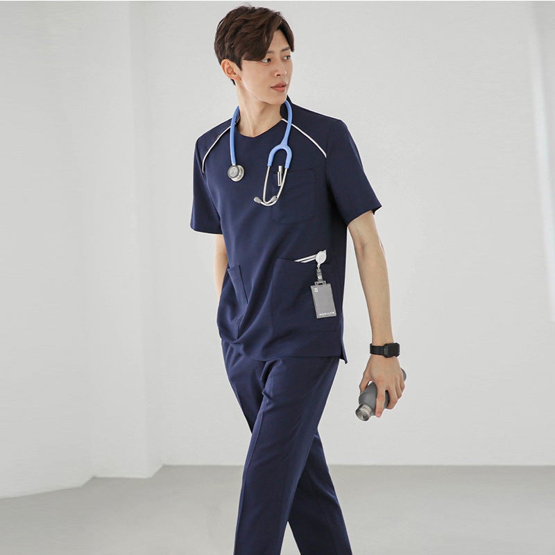 Duozhi Beauty Salon Doctor's Work Clothes Men's Scrub Suits Nurse Uniforms Two-Piece Set Women's Medical Beauty Scrub Suits Short Sleeves - Image 5