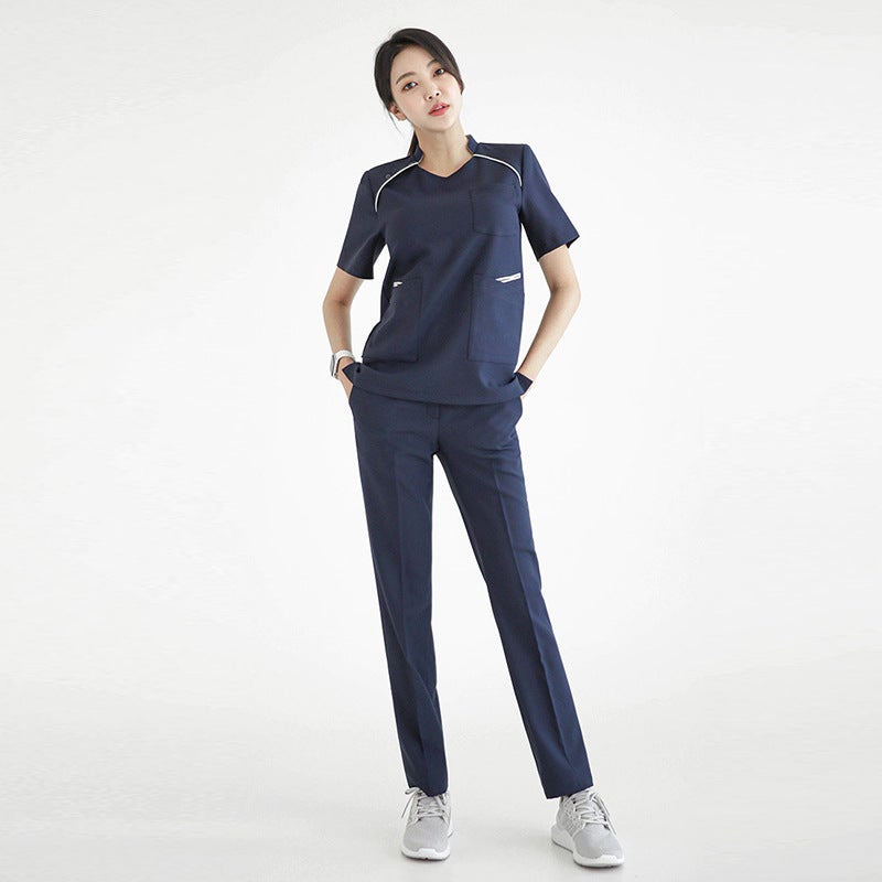 Duozhi Beauty Salon Doctor's Work Clothes Men's Scrub Suits Nurse Uniforms Two-Piece Set Women's Medical Beauty Scrub Suits Short Sleeves - Image 3