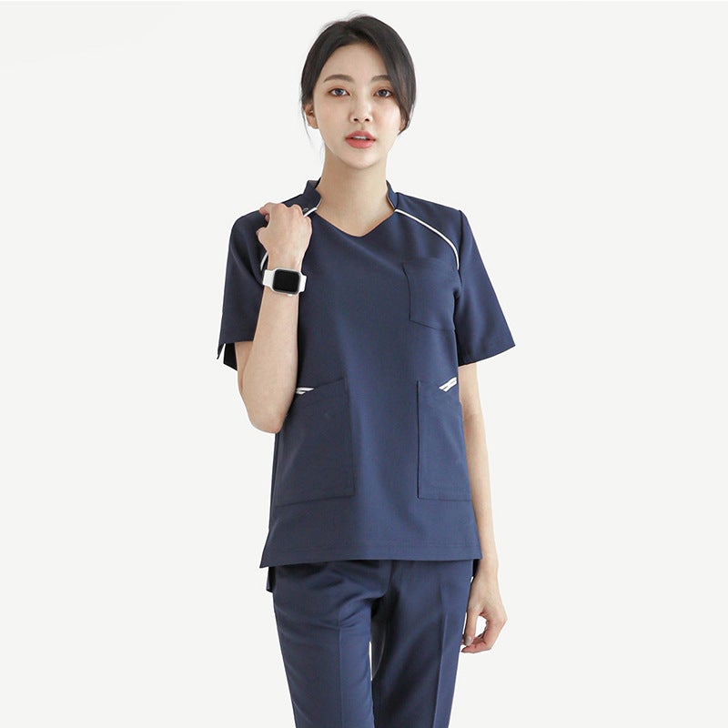 Duozhi Beauty Salon Doctor's Work Clothes Men's Scrub Suits Nurse Uniforms Two-Piece Set Women's Medical Beauty Scrub Suits Short Sleeves - Image 4
