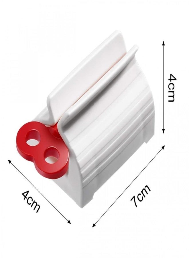 JENSIENT مجموعة جينسيانت المكونة من 4 قطع من عصارة أنابيب معجون الأسنان - عصارة يدوية بمقبض دوار لمعجون الأسنان والكريمات وأنابيب الطلاء - عصارة أنابيب بلاستيكية متينة للاستخدام في الحمام والمطبخ - Image 3