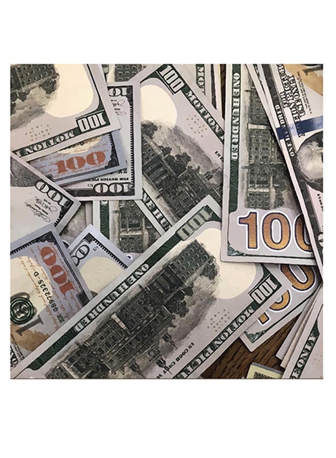 RYN Dollars Themed Wall Art Beige/Grey/Yellow 30x30cm - Image 1