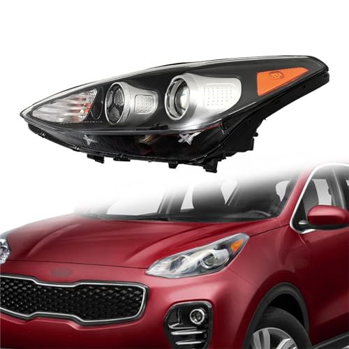 WFLNHB Headlight Assembly Replacement for Kia Sportage 2017-2021 Halogen Headlights with DRL Set Driver Side 92101D9110 - Image 1