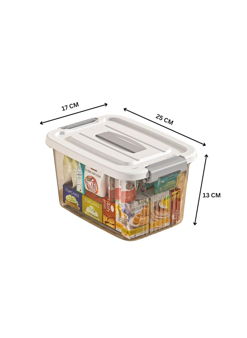 KREPS KREPS Clear Plastic Storage BoxBins Container with Latches and Lid Stackable Storage Heavy Duty Material NO195 X 7 X 55 INCH PACK OF 1  - Image 2