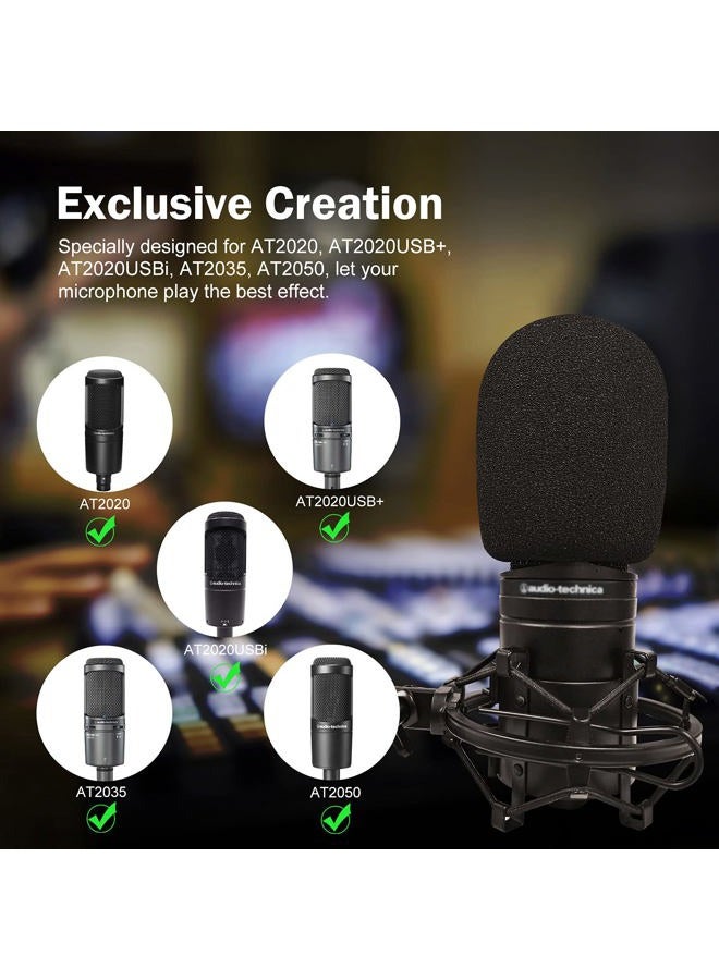 boseen Mic Cover Foam Microphone Windscreen 2PCS Pop Filter for AT2020, AT2020USB+, AT2020USBi, AT2035, AT2050 Recording Condenser Microphones - Image 3