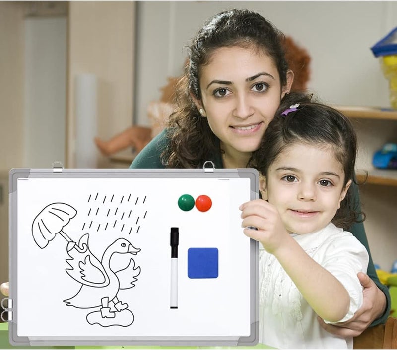 Eclet Non Magnetic 1 X 1 Feet Double Sided White Board and Chalk Board Front Side Whiteboard Marker Surface and Back Side Chalkboard Surface (1 X 1 Feet, Pack of 1 Item) B - Alloy Steel (1 X 1) - Image 2