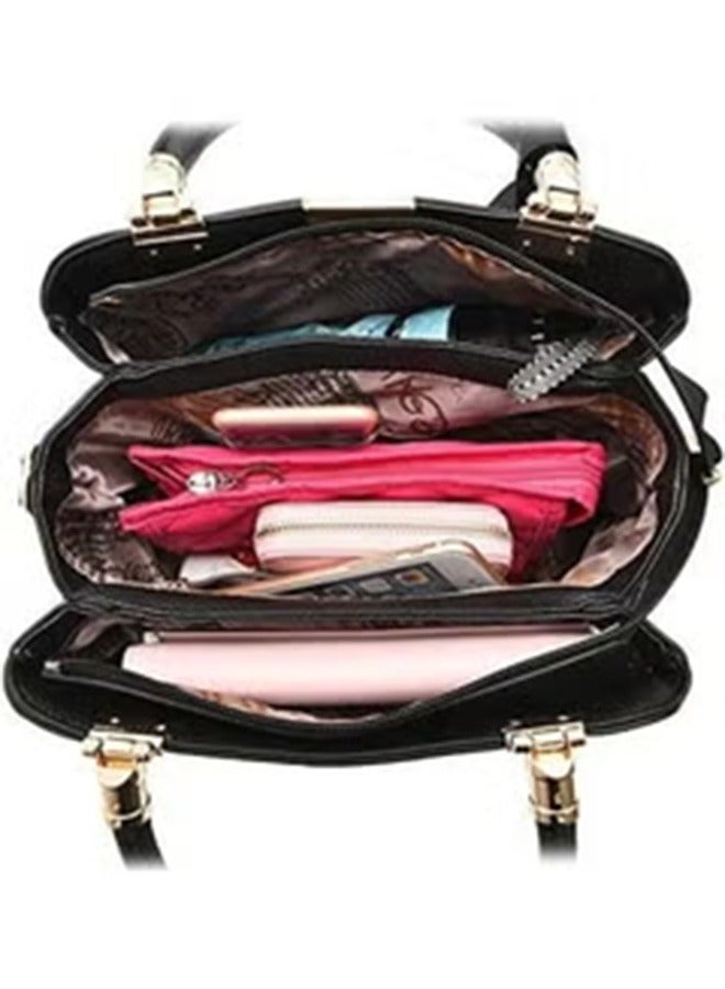 حقيبة يد جلدية، حقيبة كروس بودي، حقيبة يد جلدية، حقيبة كتف كلاسيكية مزدوجة الاستخدام بمقبض علوي - Image 2