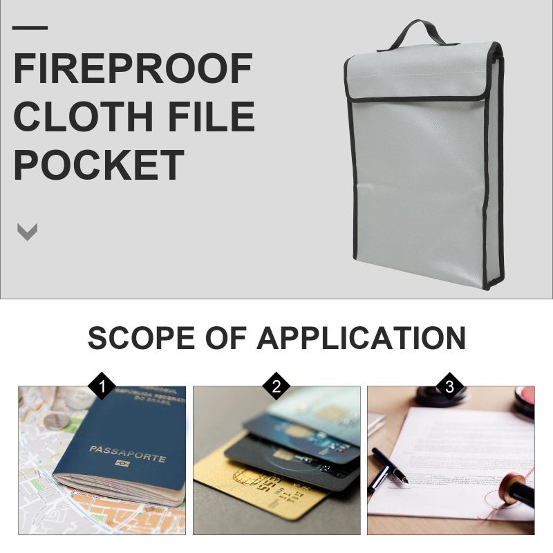 Fire Resistant Document Bag Bag Storage Guard Pouch Money Cash Holder - Image 5