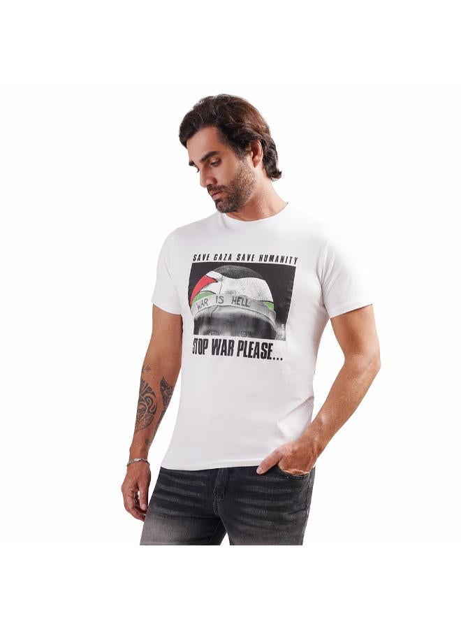 Coup Men Graphic Print Baracola Slim Fit T-Shirt - White - Image 1