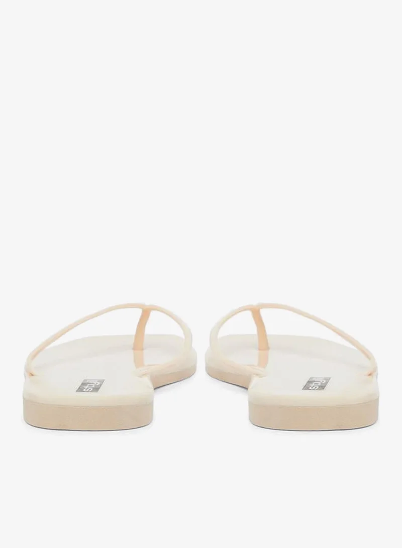 Styli  Nude Plain Flip Flops for Women | Best Price UAE