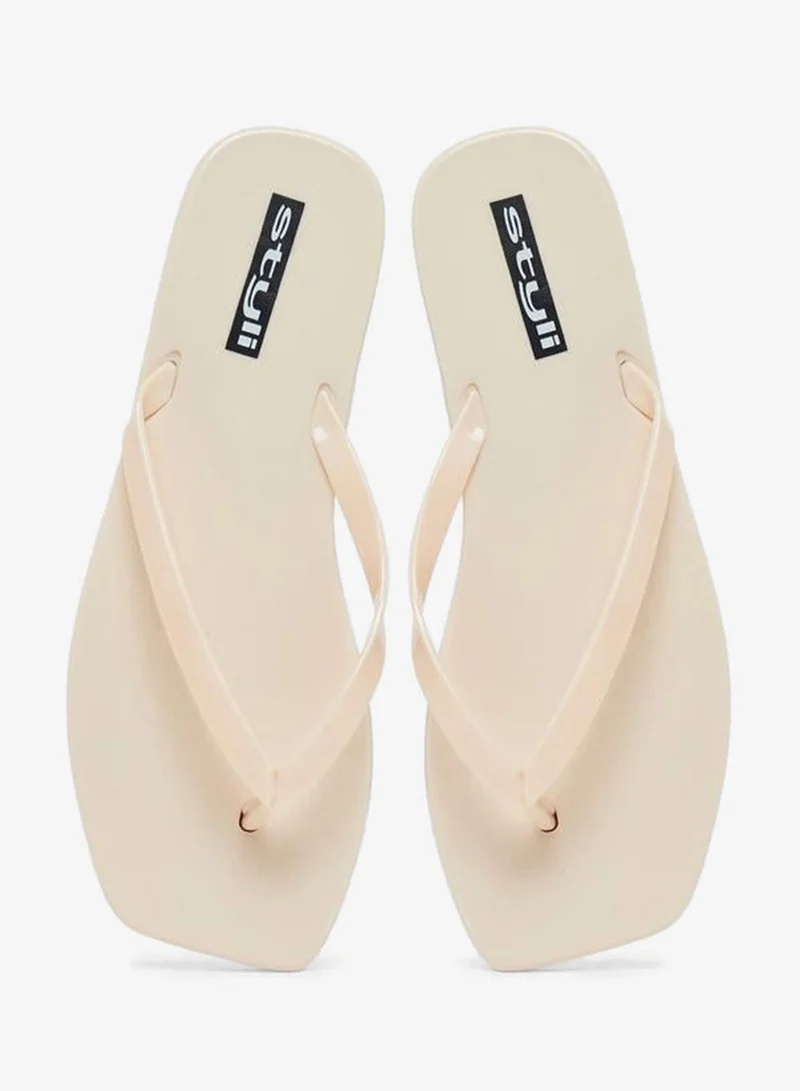Styli  Nude Plain Flip Flops for Women | Best Price UAE