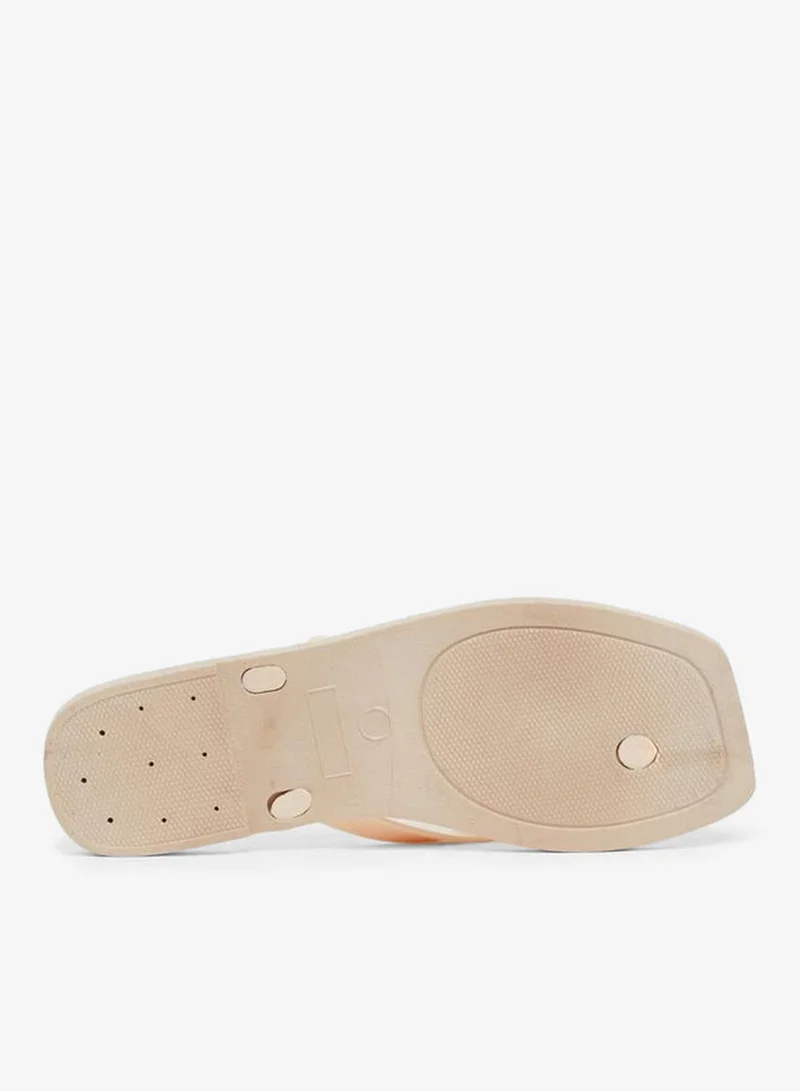 Styli  Nude Plain Flip Flops for Women | Best Price UAE