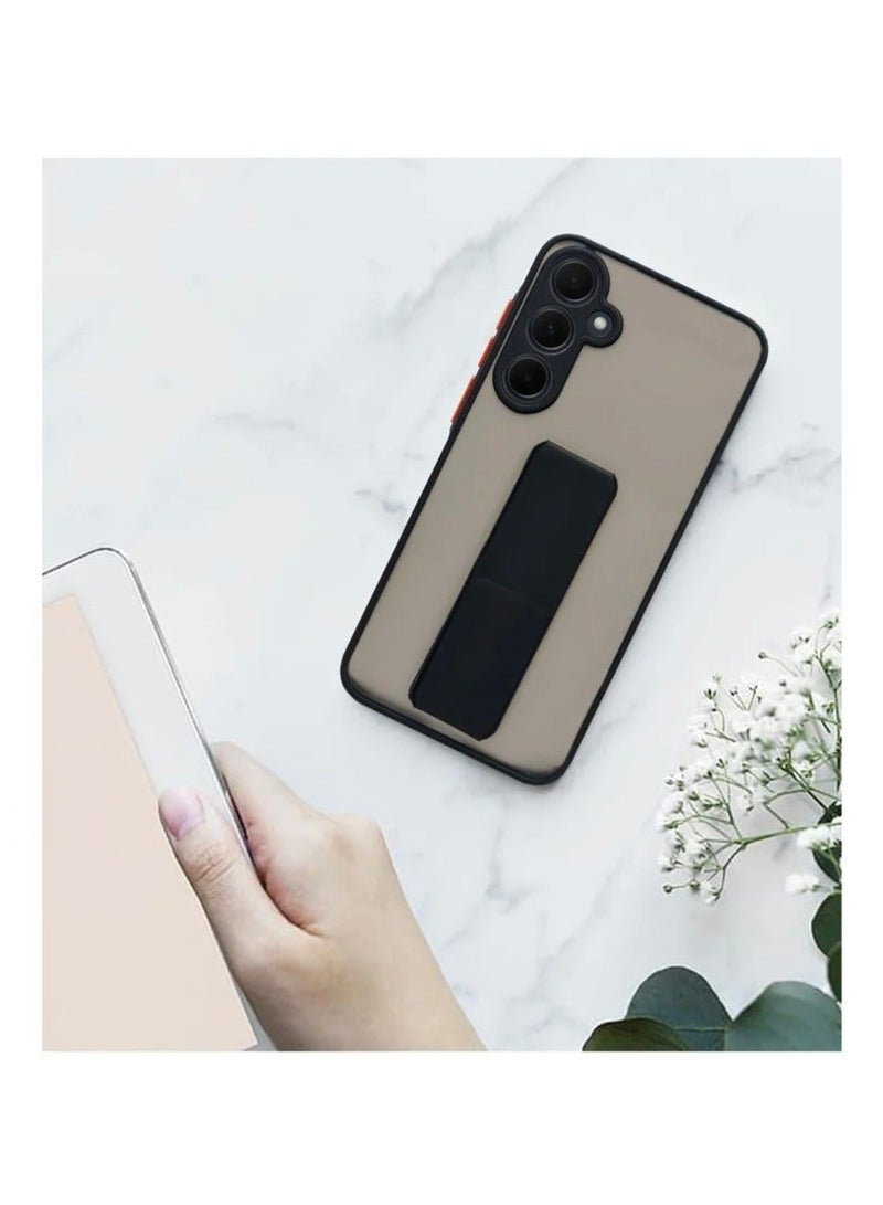 آرمور سامسونج جالاكسي A35 حالة الهاتف - مع حواف محدبة لحماية الكاميرا - مع مقبض المغناطيسي 3 في 1 أسود - Image 3