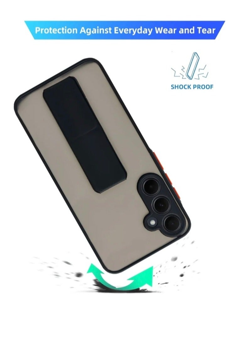 آرمور سامسونج جالاكسي A35 حالة الهاتف - مع حواف محدبة لحماية الكاميرا - مع مقبض المغناطيسي 3 في 1 أسود - Image 2