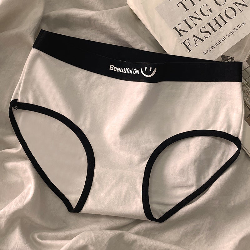 Cotton Briefs Womens Breathable Mid-Waist Panties White  - Image 1