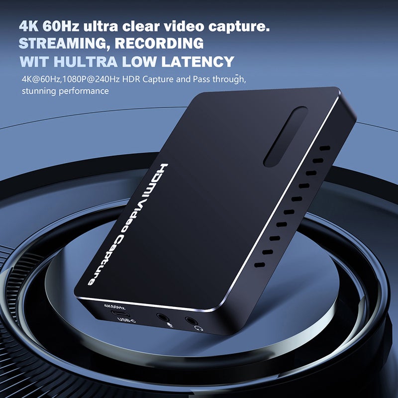 بطاقة التقاط الفيديو المتوافقة مع HDMI 4K USB 3.2 4K60Hz بدور تأخير منخفض، قابلة للالتقاط والاستخدام، جهاز تسجيل وتدفق ألواني بدخول/مخراج 4Kp60 - Image 4