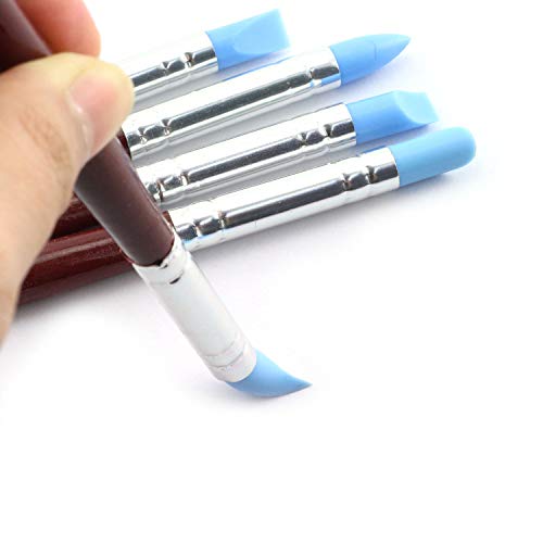 Tegg Clay Sculpting Tool 5PCS 5 Size Rubber Tip Silicon Brushes Pottery Clay Pen Shaping Carving Tools - Image 2