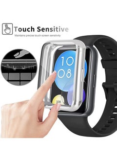 Generic 3 PCS Huawei Watch Fit 2 Screen Protector Cover, Soft TPU And Fall Resistant Scratch All-Around Protective Sleeve, Electroplated Shell Edge Smartwatch Accessories (Pink+Silver+Gold)  - Image 3