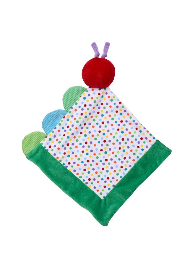 Baby Starters The Very Hungry Caterpillar Snuggle Blanket with Rattle and Crinkle, Green with Colorful Dot, 10 inch Square - Image 2