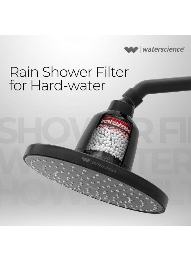 Waterscience Cleo Rain Shower Filter For Hard Water With Shower Arm | 8 Inch Matte Black Shower Head | Water Softener For Bathroom - Abs - Image 2